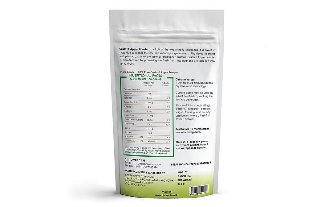 Holy Natural Custard Apple Powder    Pack  200 grams